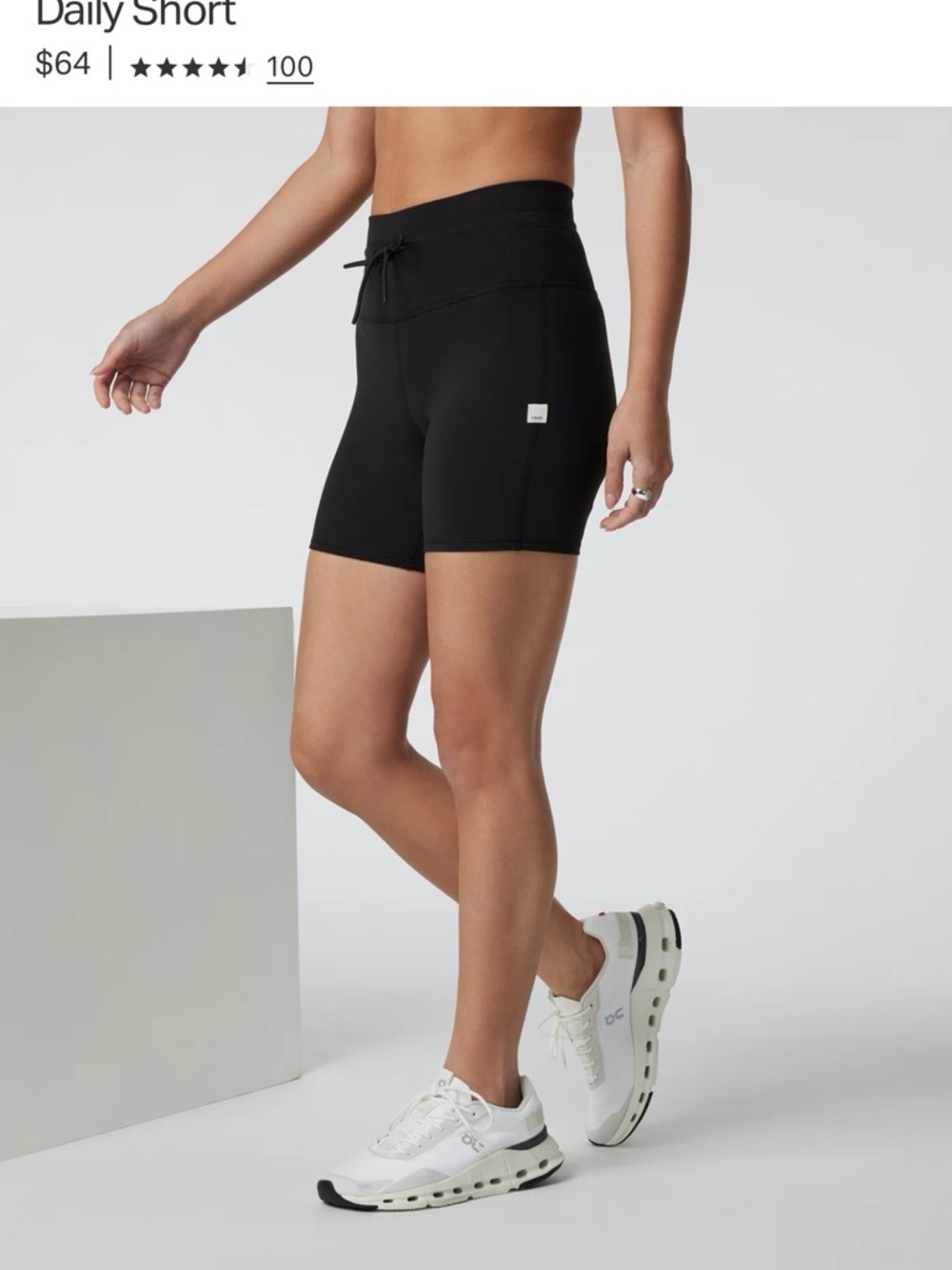 Vuori Black Daily Short - size S 5” - NWOT